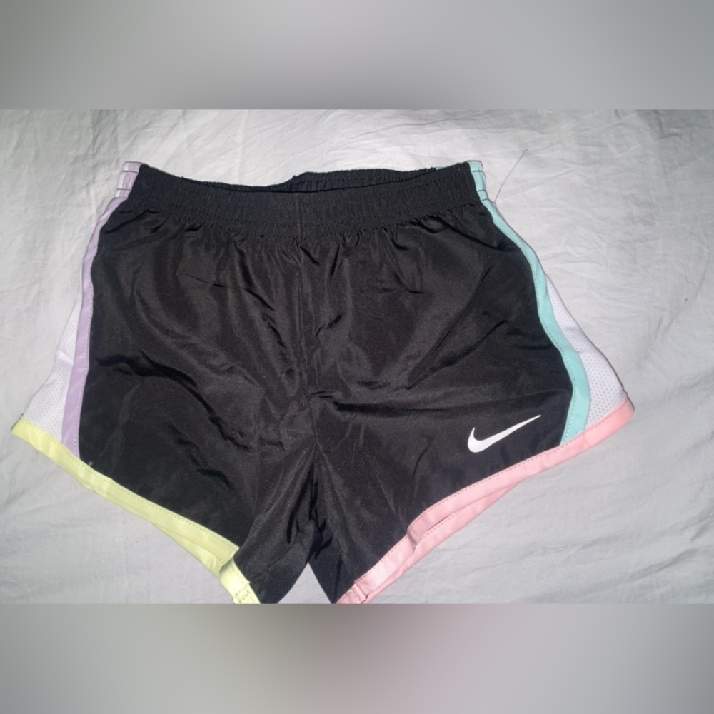 Nike Girls Black Shorts with Colorful Trim